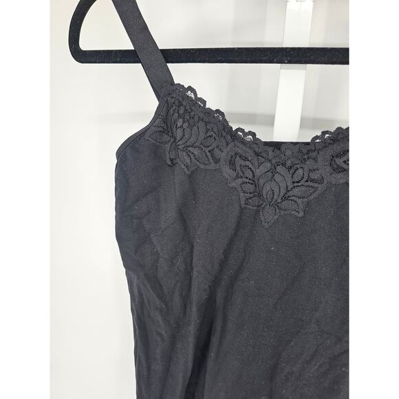 Vintage Y2K Ultra Teeze Womens layering Tank Top Black Lace Trim OS - Picture 2 of 4